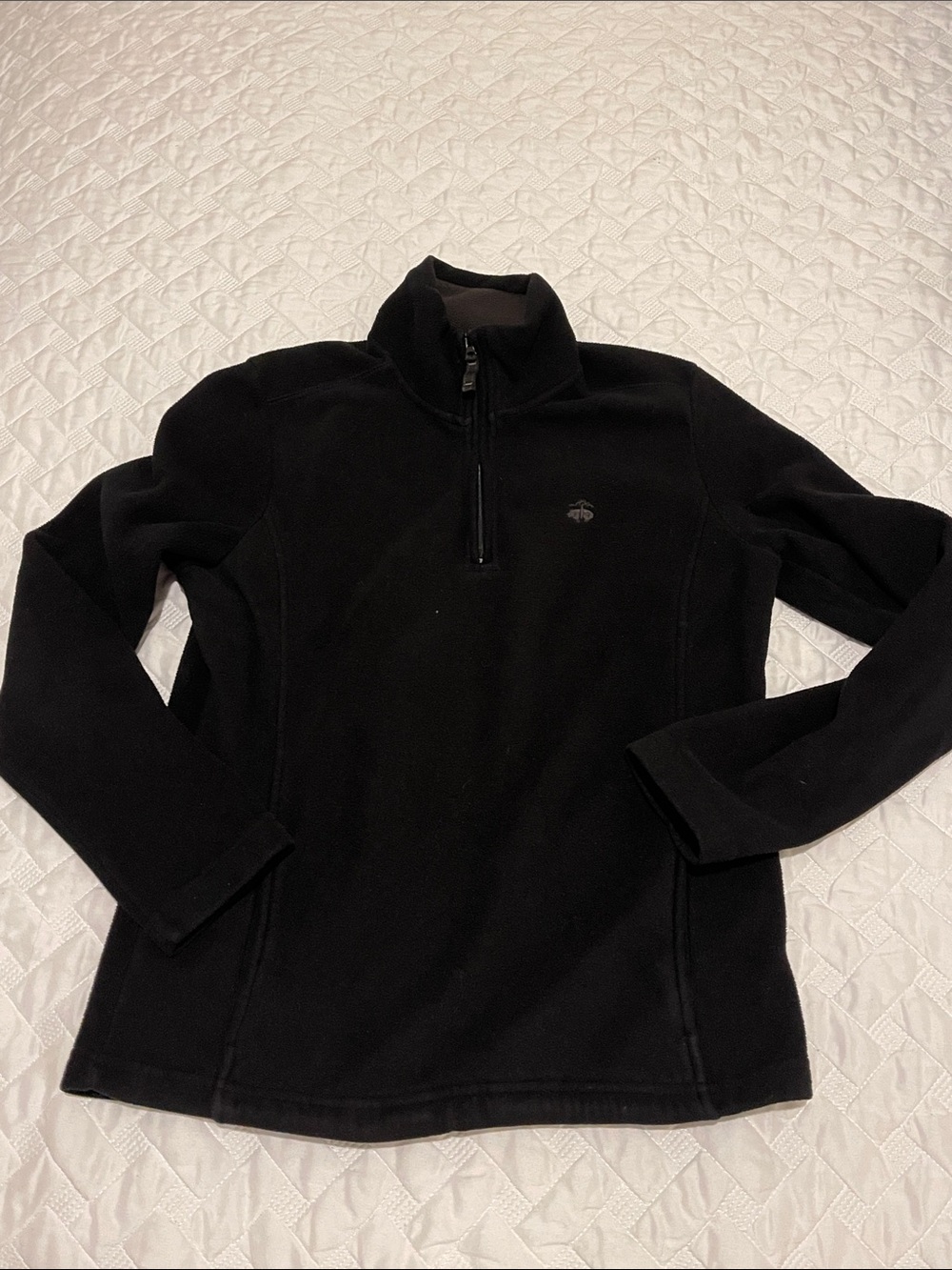 Brooks Brothers Black Quarter-Zip Fleece Pullover